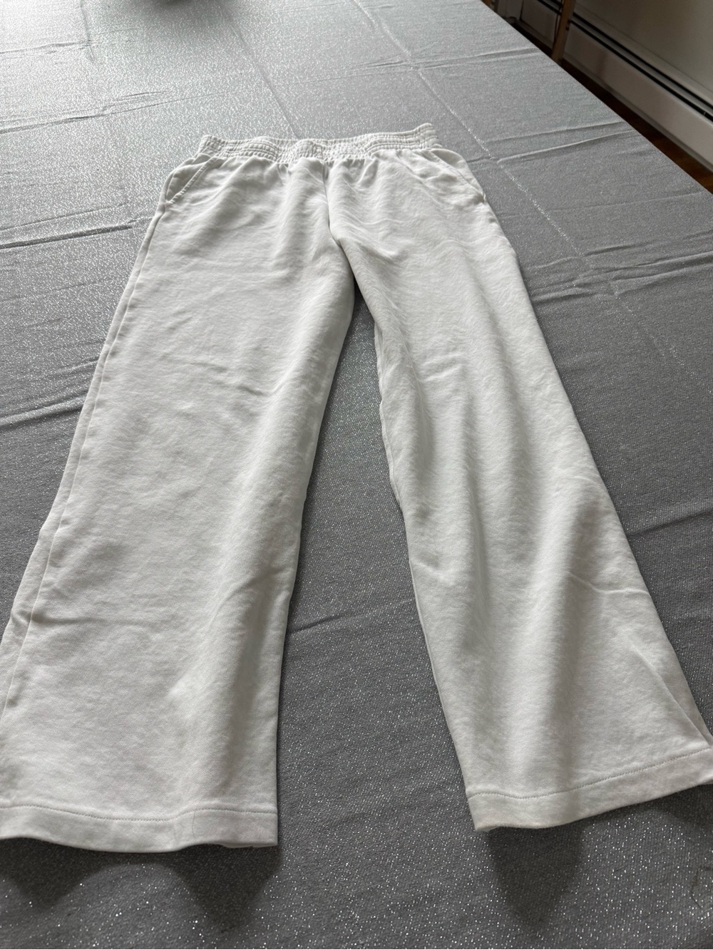 Zara White Elastic Waist Lounge Pants - Picture 3 of 3